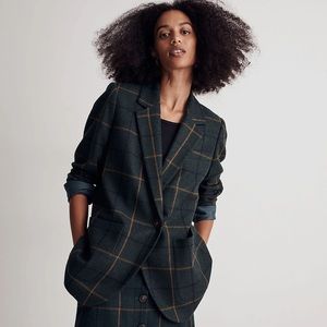 Madewell Green Plaid Blazer